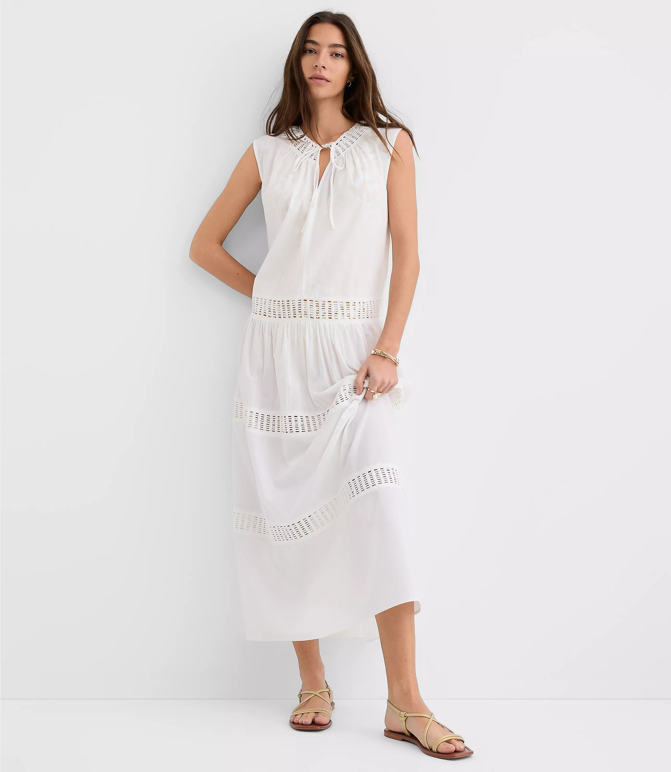 LOFT Beach Crochet Trim Maxi Dress | LOFT