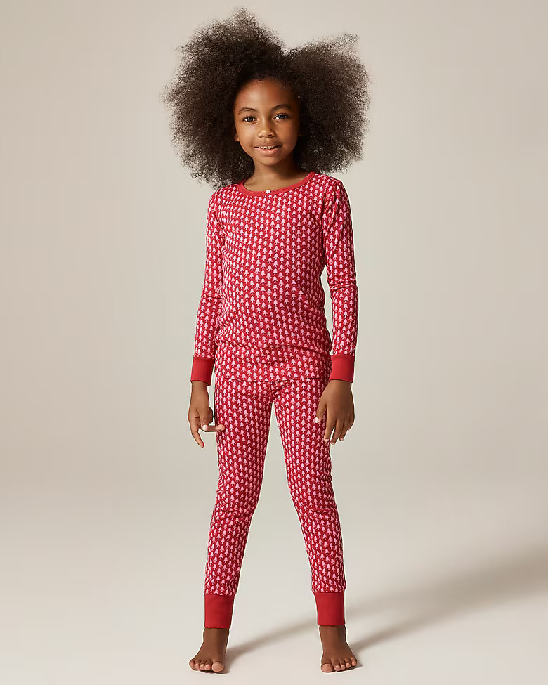 Kids' long-sleeve cotton pajama set in prints | J. Crew US