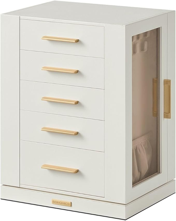 SONGMICS Jewellery Box 360° Rotating, Jewellery Organiser with 5 Drawers, Jewellery Display Case... | Amazon (UK)