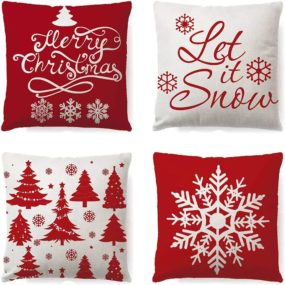 Borniu Christmas Pillow Covers, 18"x18" Throw Pillow Covers, Peach Skin Pillow Cases, Christmas D... | Walmart (US)