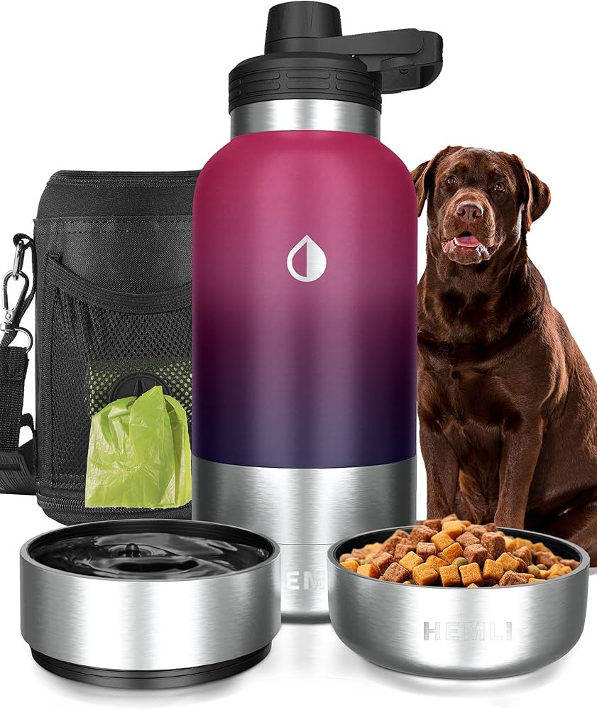 32 oz. Dog Water Bottle, Insulated Dog Travel Water Bottle, Stainless Steel Pet Water Bottle Disp... | Amazon (US)