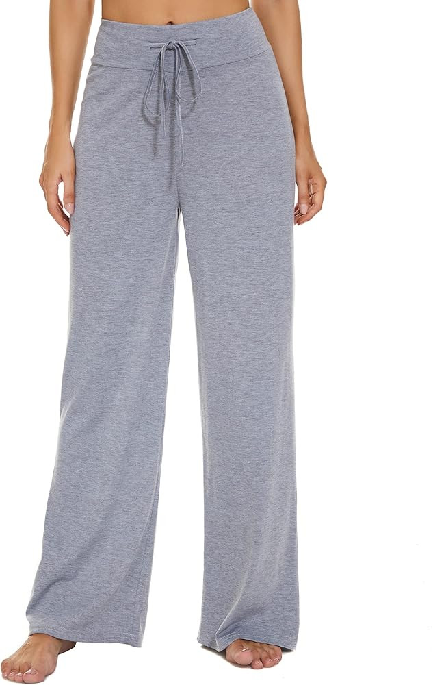 LOCUBE Women's Pajama Pants Soft Comfy High Waist Lounge Pants Stretch Casual Wide Leg Yoga Draws... | Amazon (US)