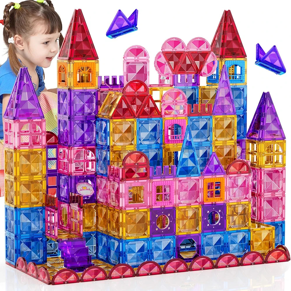 Magnetic Tiles for Kids Toddlers Ages 3-5 4-8 8-10, Magnetic Building Blocks for Kids Ages 4-8 8-... | Amazon (US)