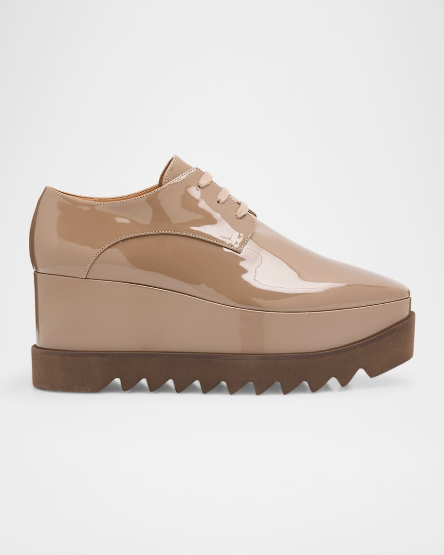 Stella McCartney Elyse Shiny Patent Wedge Sneakers | Neiman Marcus