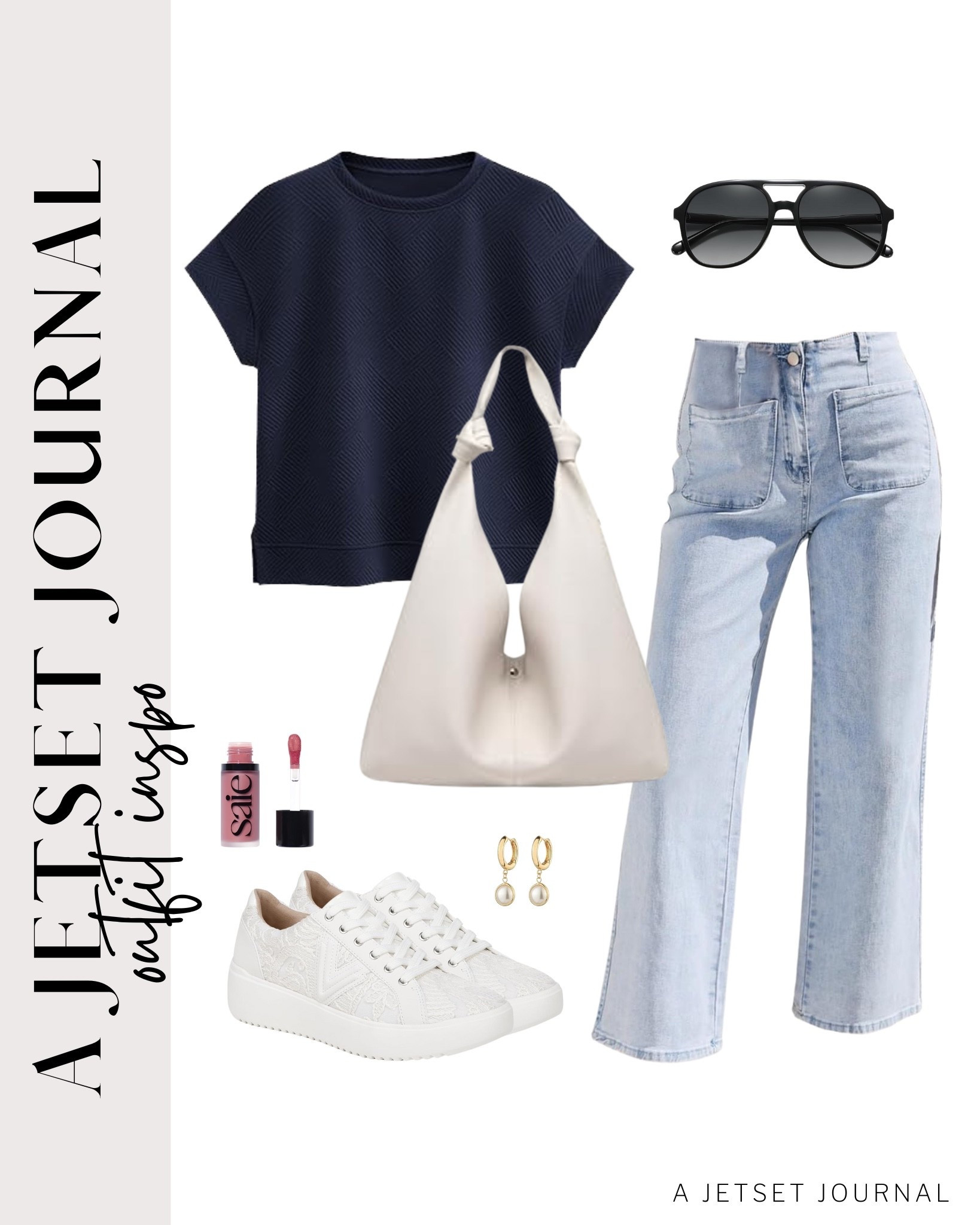 Add a cute purse and stylish earrings to this shirt-and-jeans combo for a casual yet put-together outfit idea!
stylish sunglasses, casual look, vacation style, summer fashion, makeup must have, airport outfit, beauty favorite, summer outfit idea, functional bag, gold earrings, amazon fashion, affordable style, wardrobe capsule

#LTKStyleTip #LTKU #LTKSeasonal