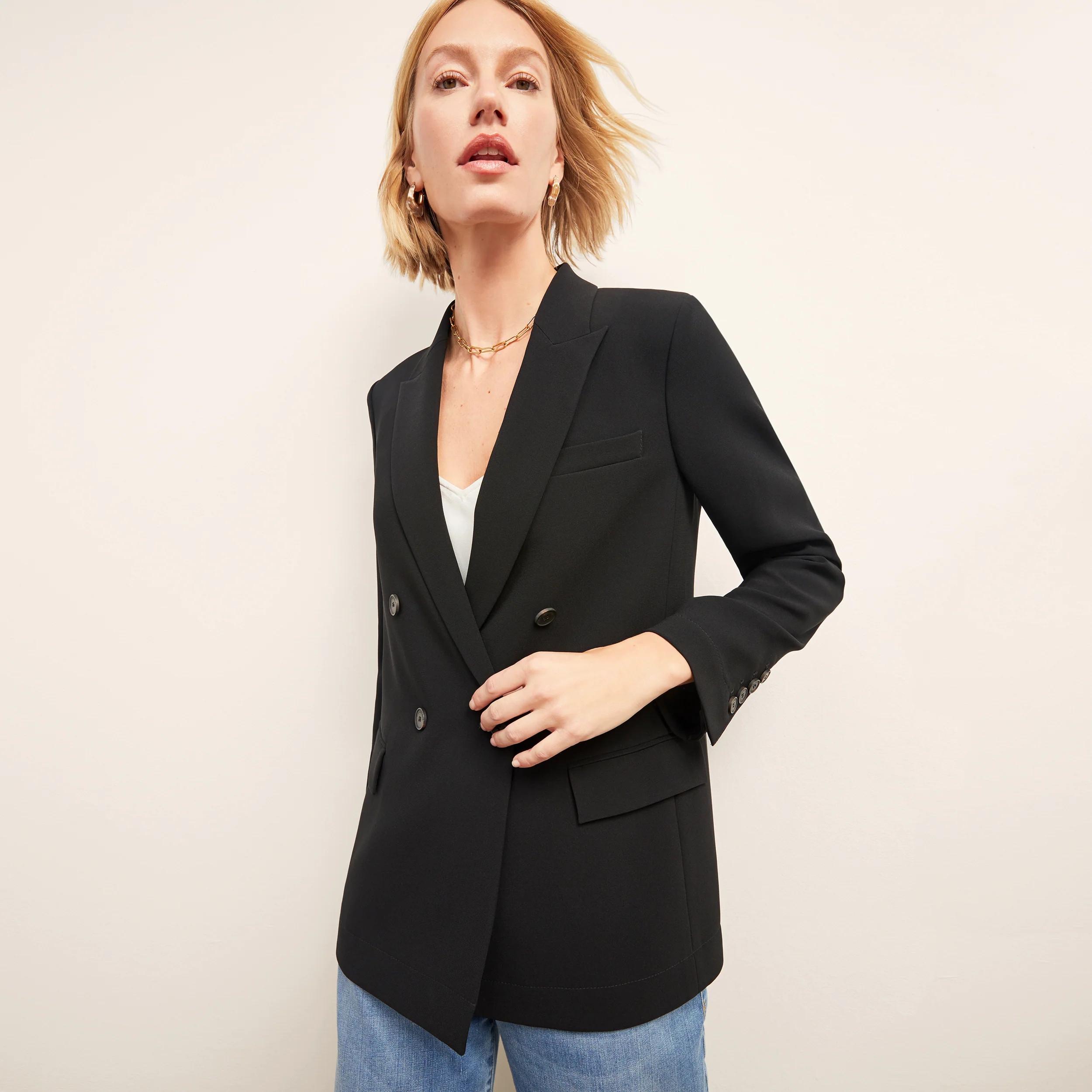 O'Hara Boyfriend Blazer - Everyday Crepe :: Black | MM LaFleur