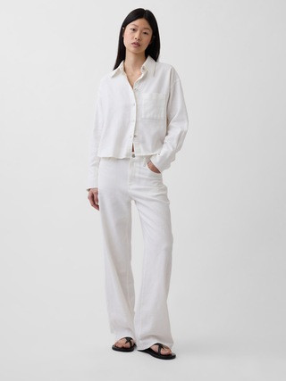 Linen-Cotton Wide-Leg Pants | Gap (US)