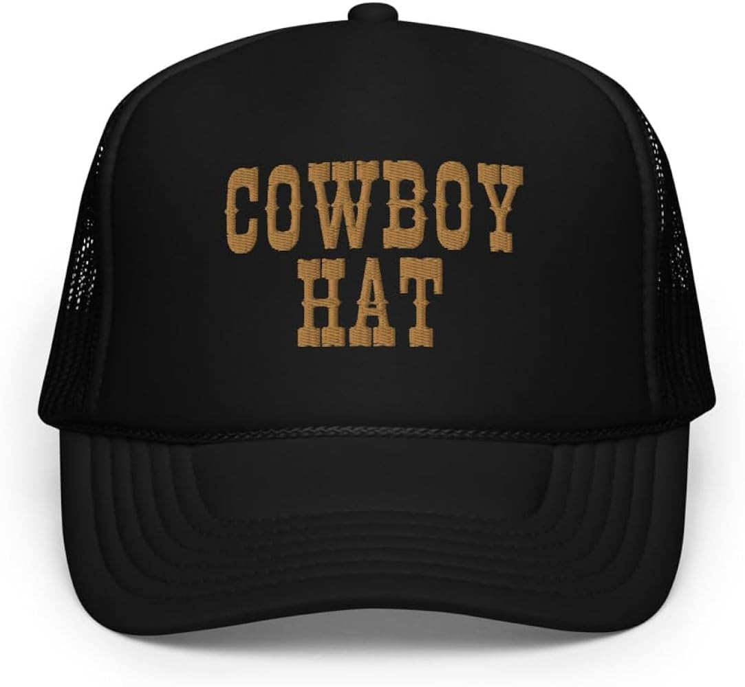 Cowboy Hat Embroidered Foam Trucker Mesh Back Hat, Country Concert Trucker Hat | Amazon (US)