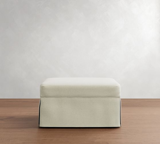 York Slipcovered Ottoman | Pottery Barn (US)
