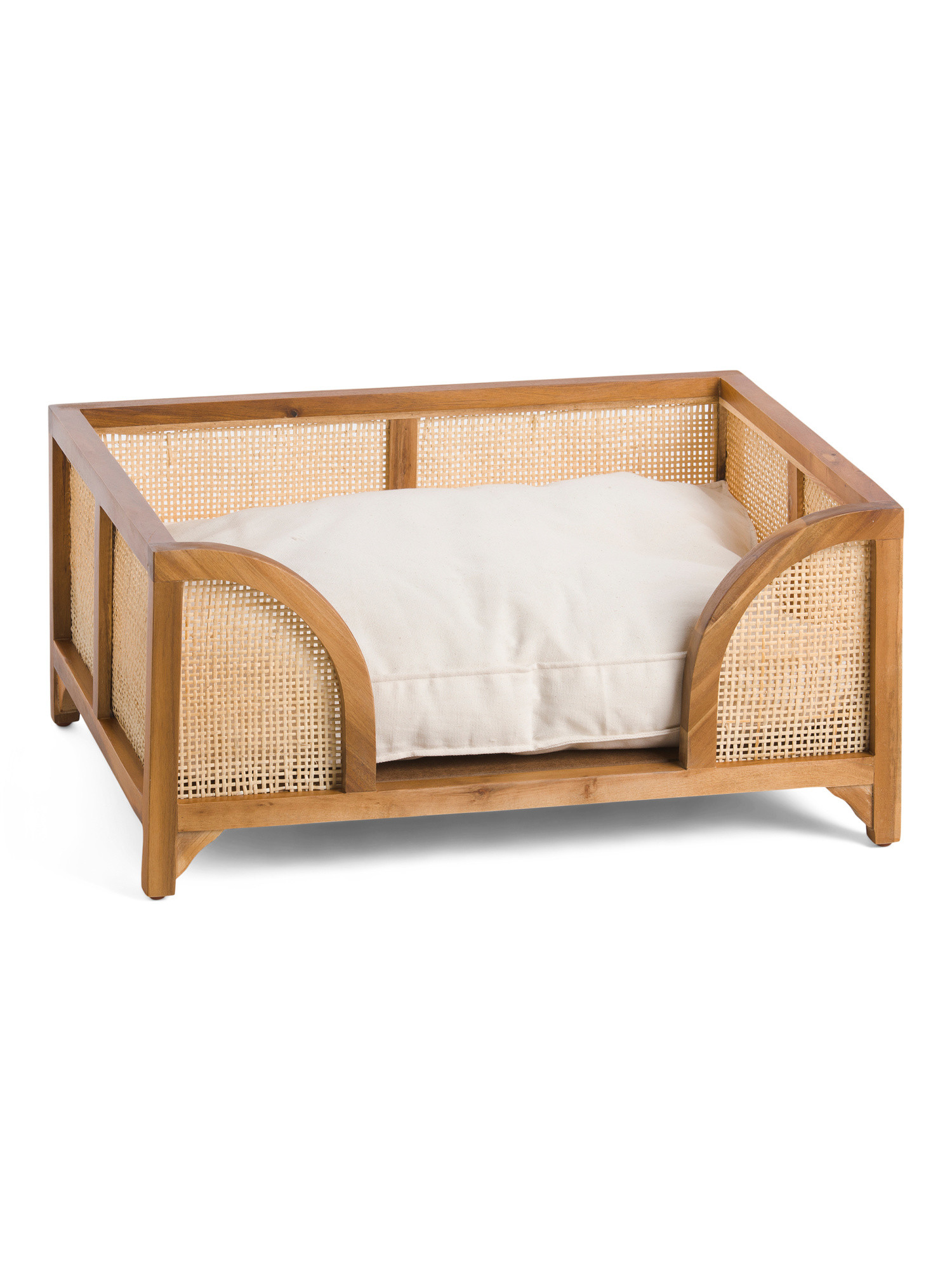 25x20 Rectangular Wood And Cane Pet Bed | TJ Maxx