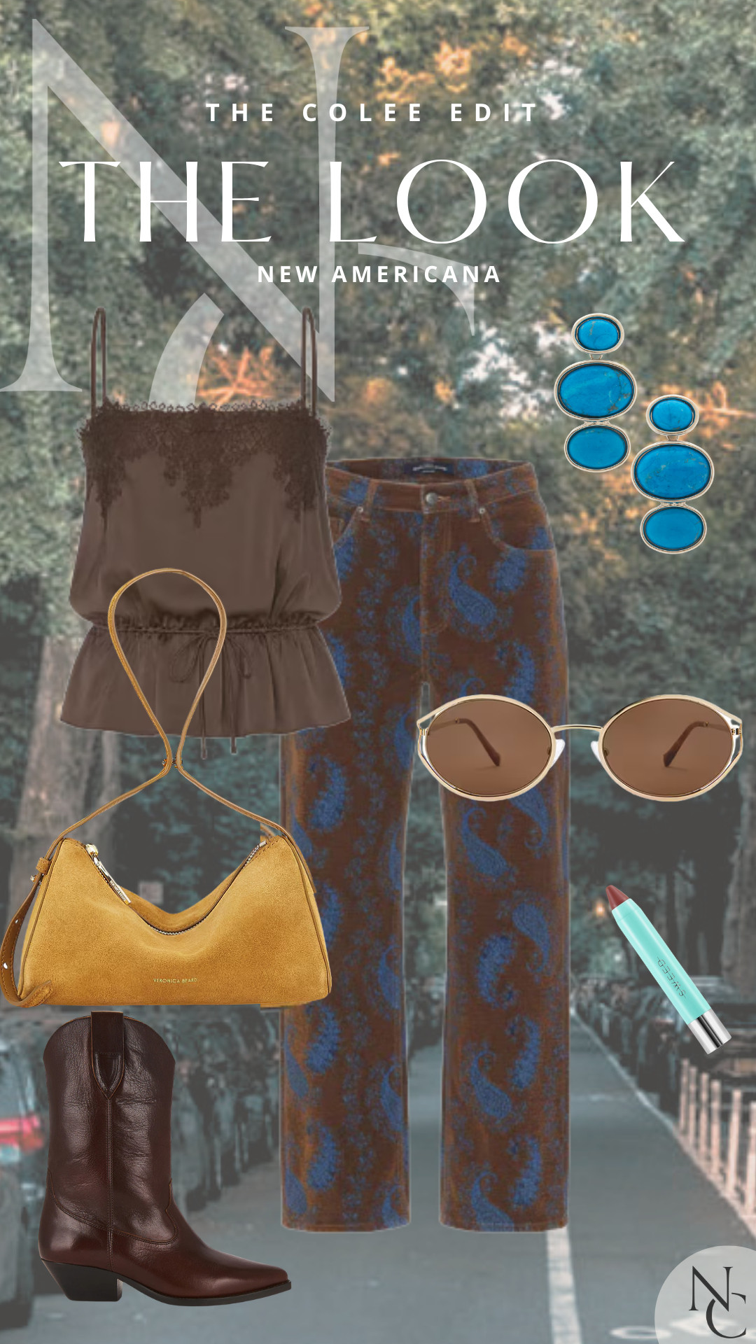 Western, but make her fashion. 🤠🤎 A lace-trimmed chocolate top + statement denim already had me, but turquoise jewelry, suede, cowboy boots and a little golden yellow bag take this straight into New Americana territory.

A little western. A little boho. A LOT more interesting than jeans and a tee. 😉

Everything from this look is linked right here.

#NewAmericana #WesternStyle #FallStyle #TheColeeEdit #LTKStyle 

 #LTKdayinmylife #LTKgrwm #LTKootd