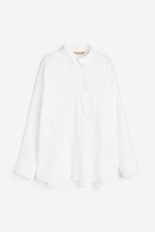 Chemise oversize en lin - Blanc - FEMME | H&M FR | H&M (FR & ES & IT)