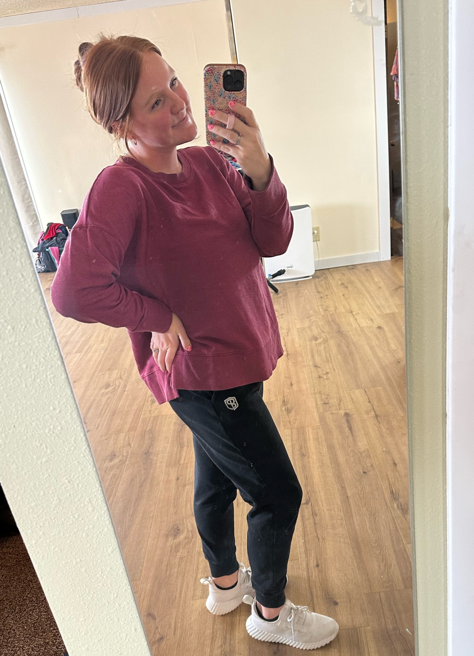Athleisure outfit for todays busy day of doing chores & keeping two babies alive 🏆🫶 I’m wearing a men’s medium in these Born Primitive joggers and they are the perfect oversized fit!

#LTKFamily #LTKFindsUnder50 #LTKMidsize
