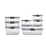 Rubbermaid Brilliance Glass Storage Set of 9 Food Containers with Lids (18 Pieces Total), Set, As... | Amazon (US)