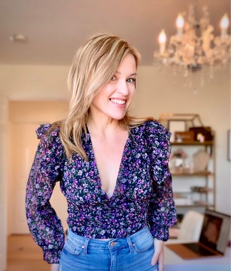 Floral first prairie blouse for the win! I love how it’s sorta giving winter with the black, but the florals are all sting! Perfect transitional piece! Listed similar items for those sold out . 

#LTKfindsunder100 #LTKfindsunder50 #LTKSeasonal