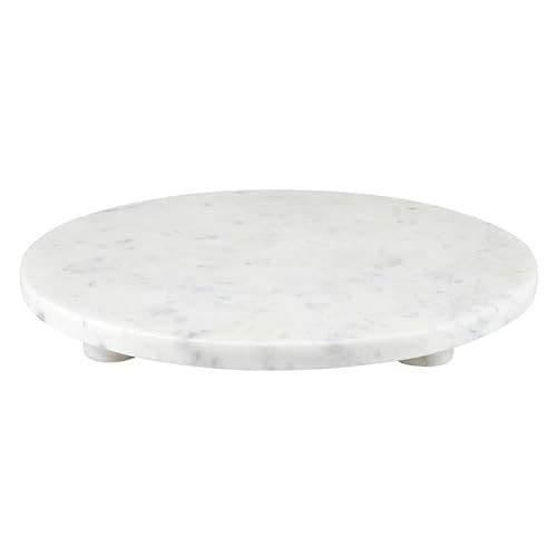 Santa Barbara Design Studio Marble Serving Board Strong Stone Round Footed Tray, 12" Diameter, White | Amazon (US)