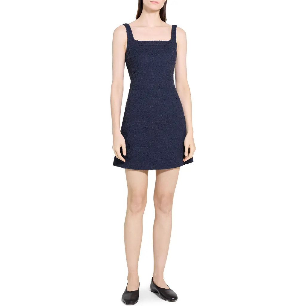 Theory Sleeveless Tweed Minidress in Nocturne Navy at Nordstrom, Size 6 | Nordstrom