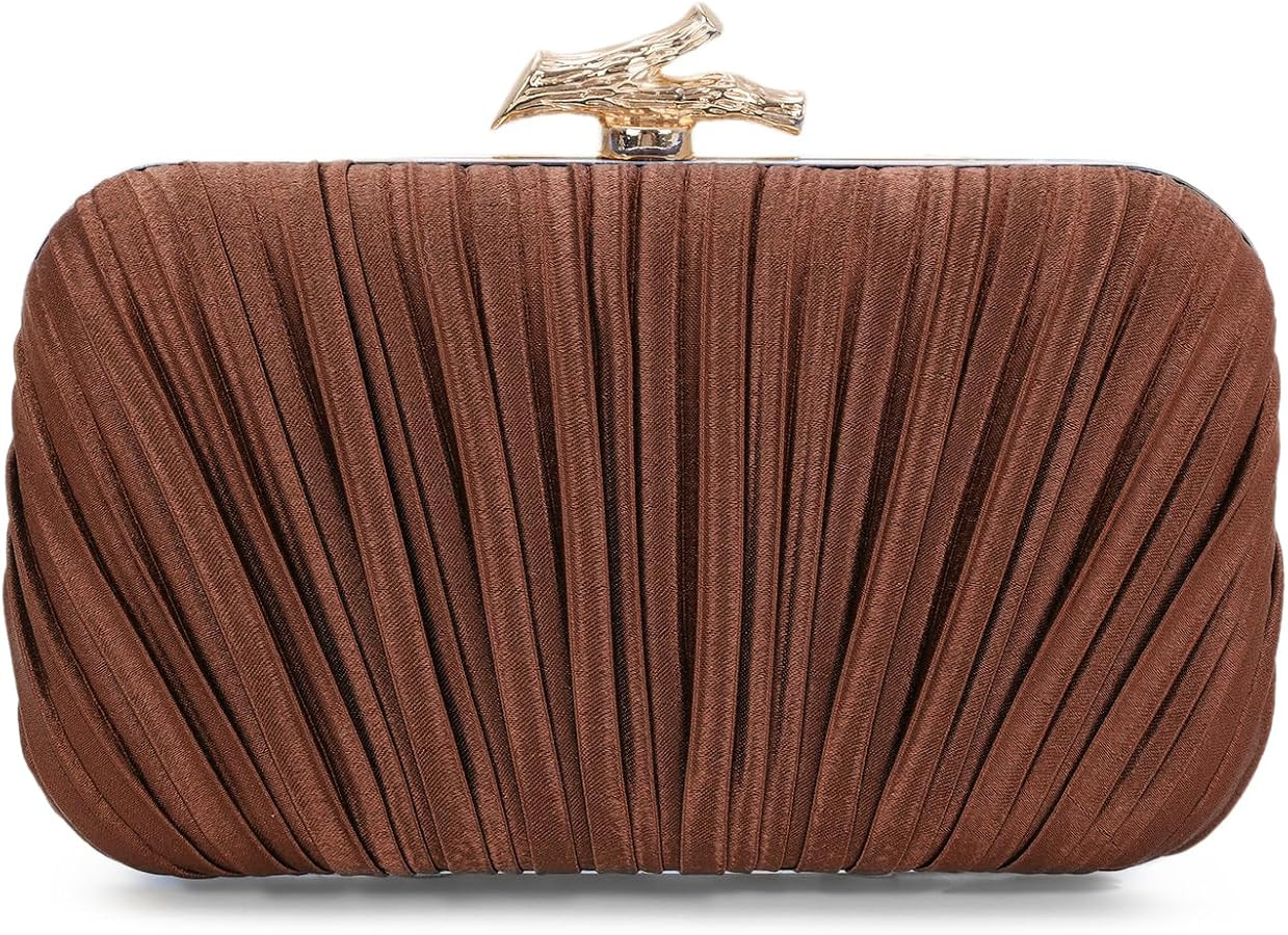 Freie Liebe Clutch Purses for Women Evening Bag Pleated Clutch Bag with Chain for Wedding Party | Amazon (US)