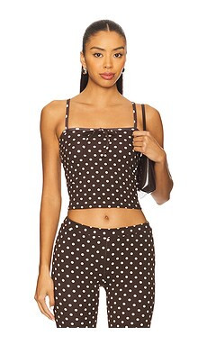 RAT BOI Tie Camisole in Brown Polka Dot from Revolve.com | Revolve Clothing (Global)