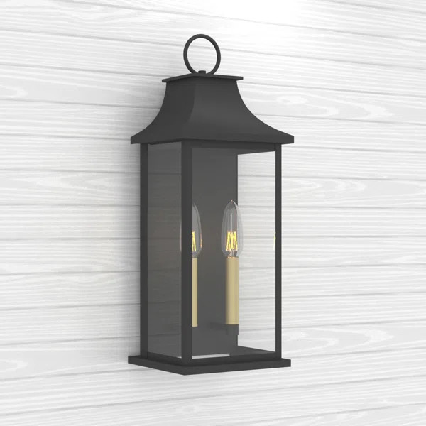 Alletta Dimmable Metal Cage Glass Wall Light with Dusk to Dawn | Wayfair North America