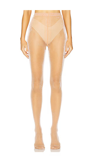Shimmer Tights in Almond & Silver Lurex | Revolve Clothing (Global)