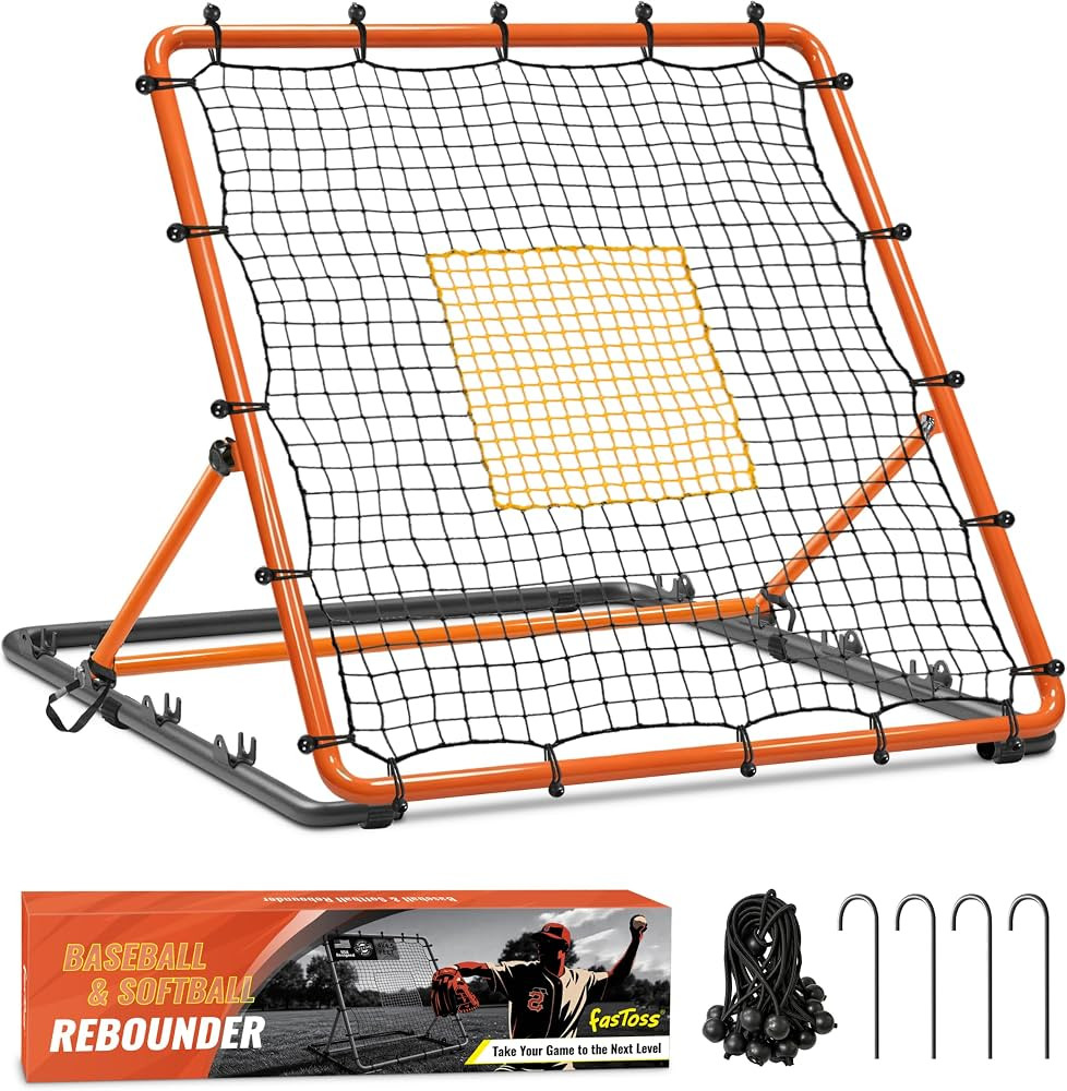 Baseball Rebounder Net Adjustable Angles 4x4.5 ft Pitchback | Amazon (US)