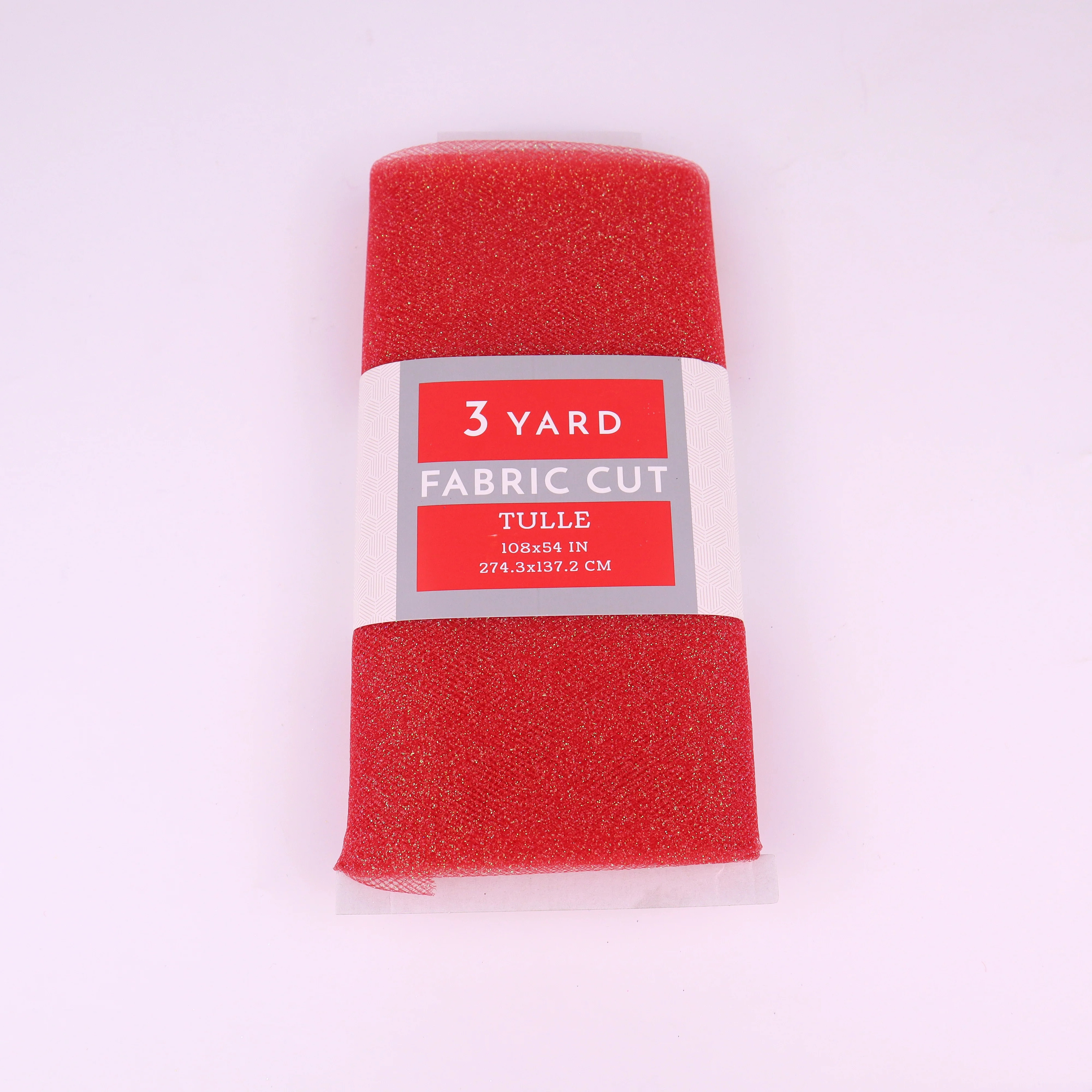 3 Yard Cut Glitter Tulle Fabric, Red, 54" Wide for Apparel & Crafting, by Fuzhou | Walmart (US)