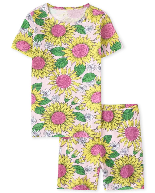 Girls Sunflower Snug Fit Cotton Pajamas - cameo | The Children's Place