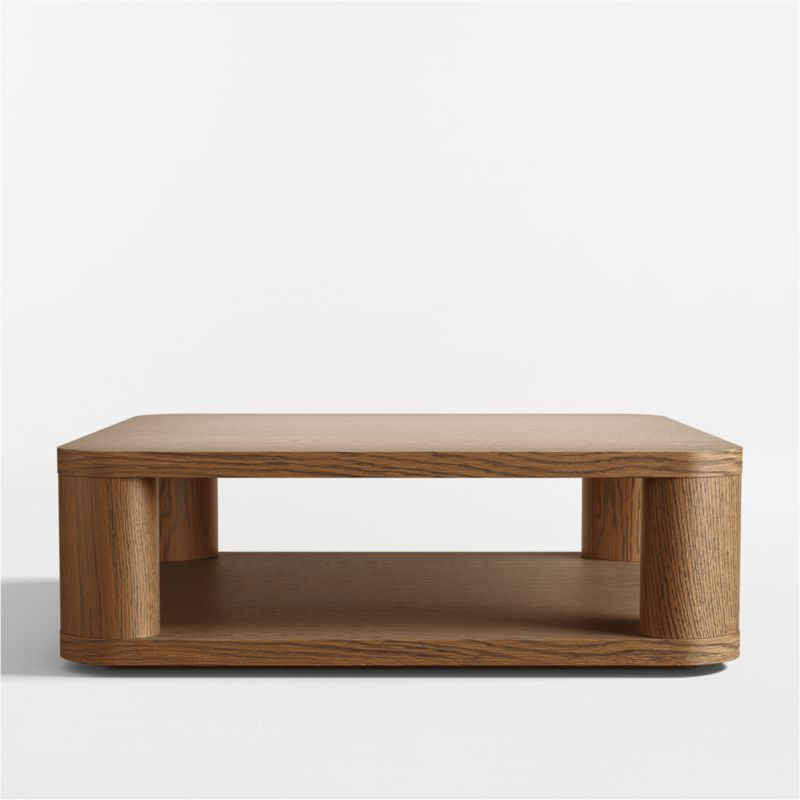 Oakhurst Brown Oak Wood 46" Square Coffee Table + Reviews | Crate & Barrel | Crate & Barrel