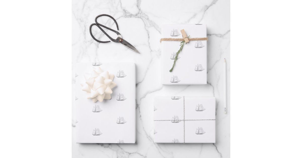 Sailing ship vintage sailboat maritime wrapping paper sheets | Zazzle | Zazzle