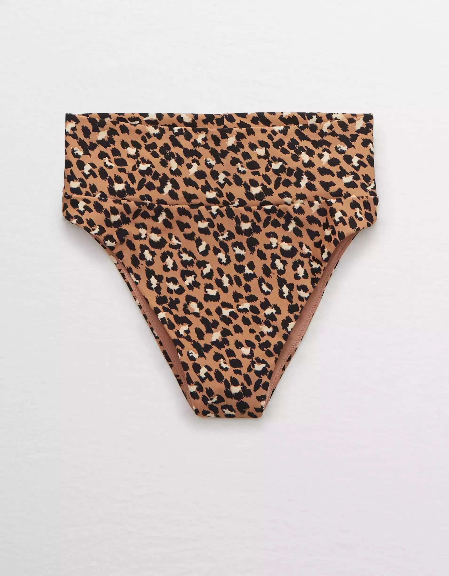 Aerie Leopard High Cut Cheeky Bikini Bottom | American Eagle Outfitters (US & CA)