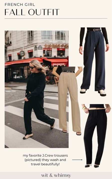 French girl fall outfit — a chic pair of trousers (wearing my favorite J.Crew trousers in an 8)

#LTKSeasonal #LTKstyletip