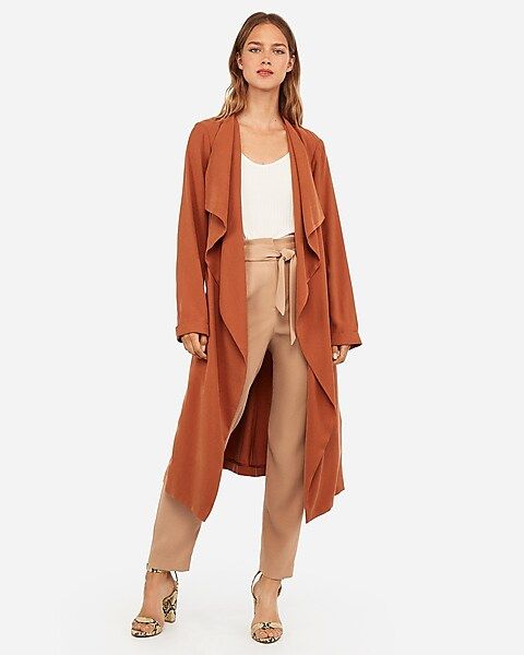 belted soft trench coat | Express