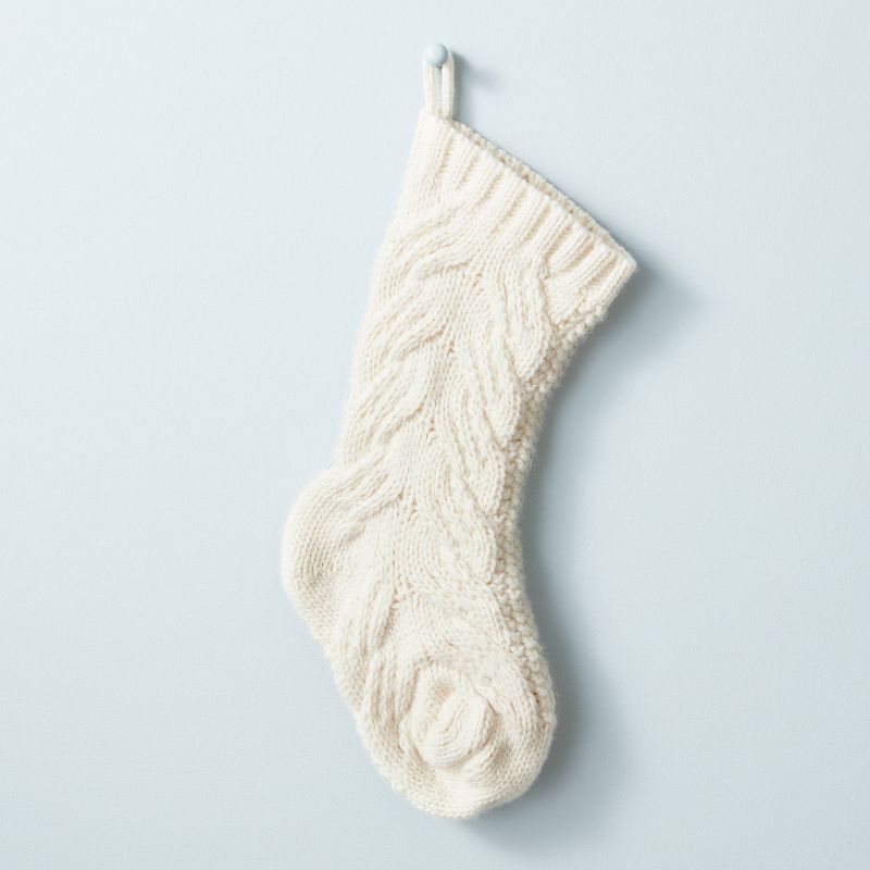 Solid Cable Knit Christmas Stocking - Hearth & Hand™ with Magnolia | Target