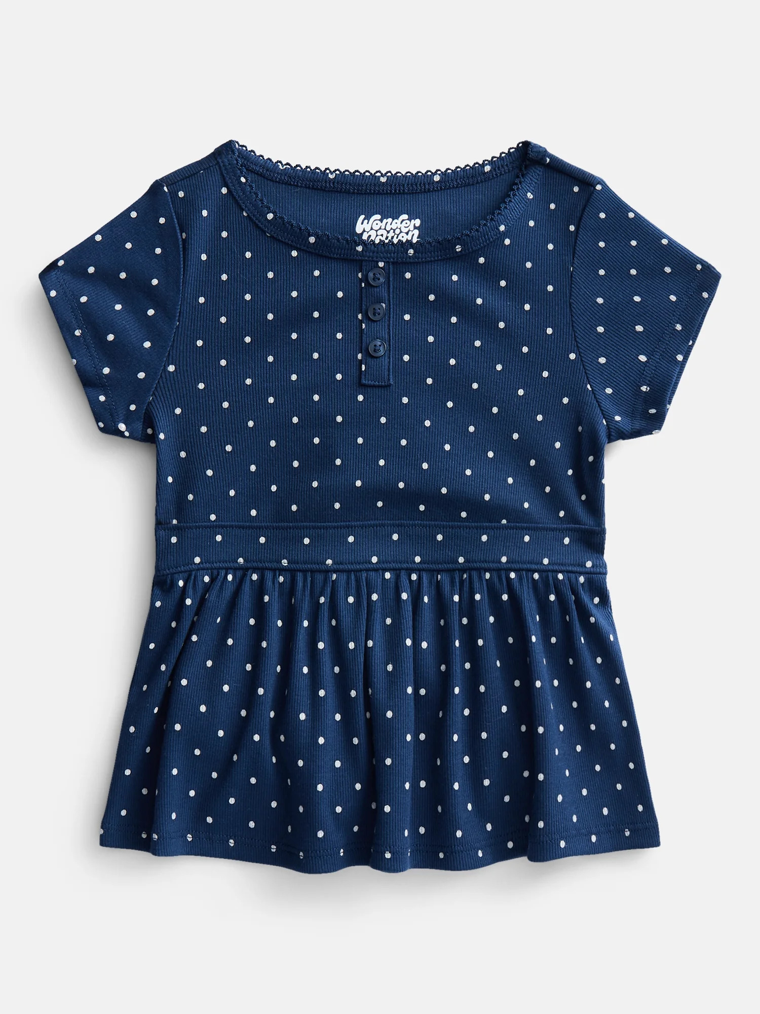 Wonder Nation Girls' Peplum Top with Short Sleeves, Sizes XS-XXL & Plus | Walmart (US)
