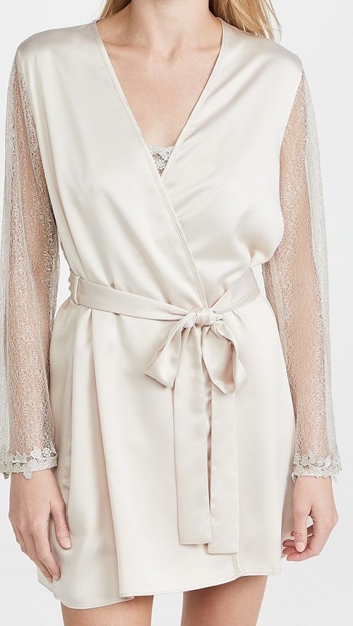 Flora Nikrooz Showstopper Charmeuse Robe With Lace | SHOPBOP | Shopbop