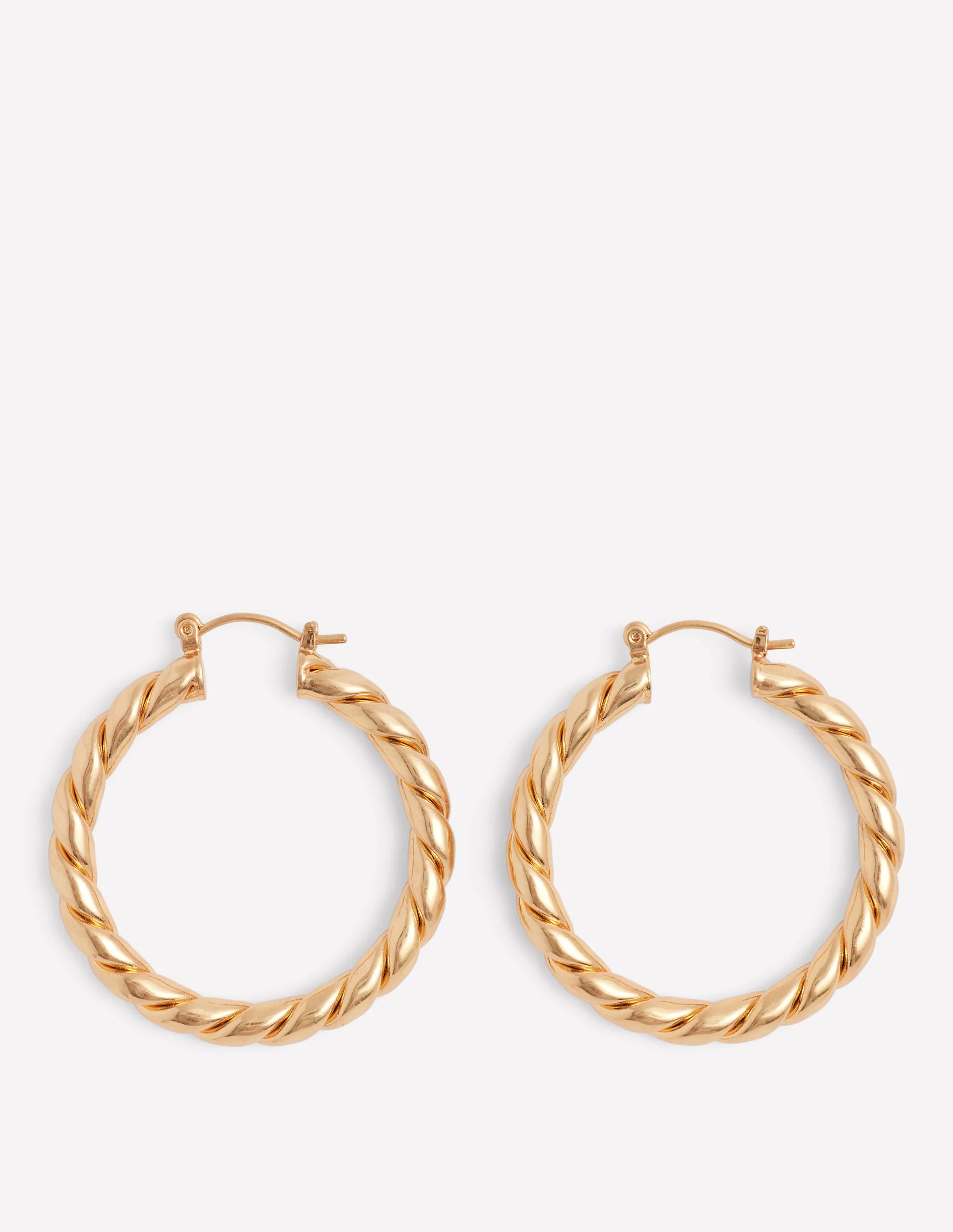Large Chunky Twist Hoops-Gold | Boden (US)