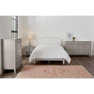 StyleWell Colemont White Wood Twin Bed with Curved Headboard (40.43 in. W x 48 in. H) XMB2011-bed... | The Home Depot