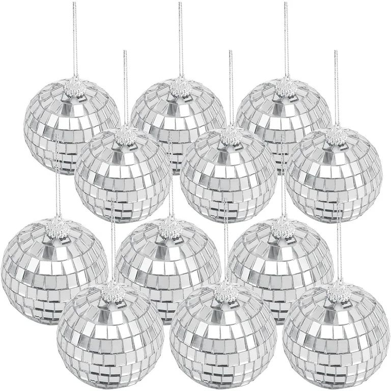Emapoy Disco Ball, 1.5 inch Silver Hanging Christmas Holiday Time Ornaments, 28 Pcs | Walmart (US)