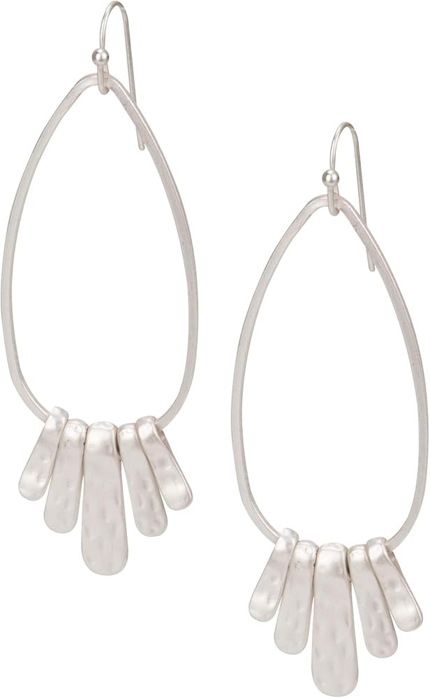 Handmade Boho Hammered Teardrop Earrings Jewelry with 5 Bars for Women | Amazon (US)