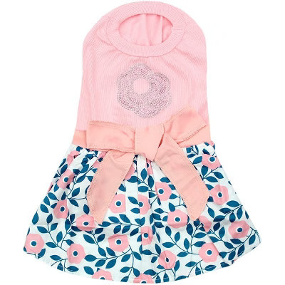 Parisian Pet 'Cherry Blossoms Dress' Dog & Cat Shirt – Designer Pink Floral Dress, Perfect for Summer – Pink-Valentine's Day  S | Target