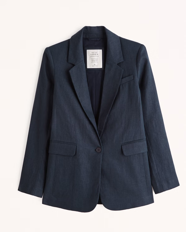 Premium Linen Blazer | Abercrombie & Fitch (US)