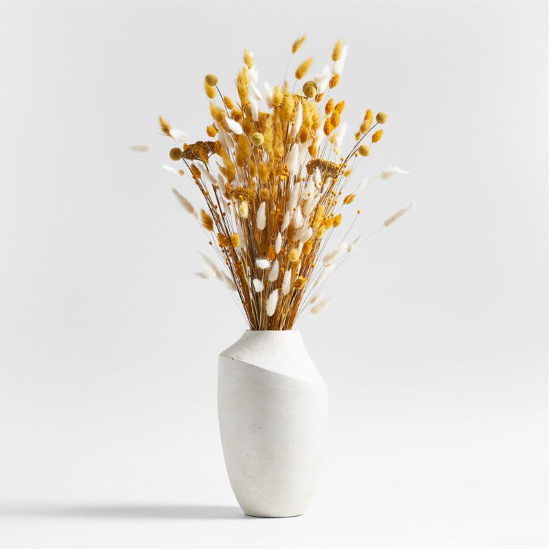 Dried Botanical Arrangement in Slope Vase | Crate & Barrel | Crate & Barrel