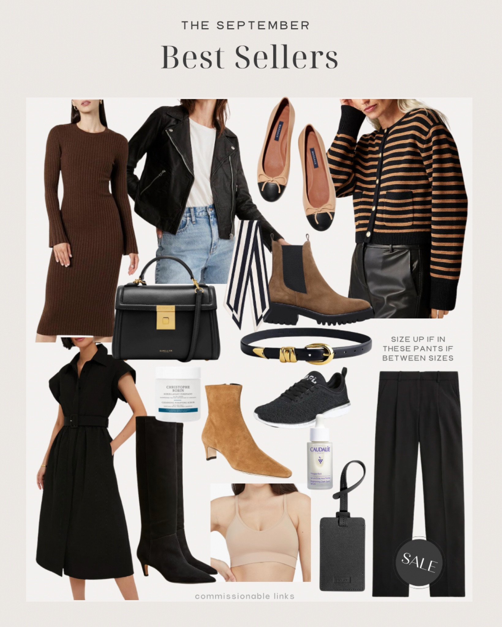 The September bestsellers!
Sweater dress from Amazon
Travel bra
Shirt dress
Top handle bag
Striped cardigan lady jacket
Leather jacket
Cap toe ballet flats
Suede boots
Luggage tag
Belt
Radiance serum
Waterproof boot
Silk scarf 