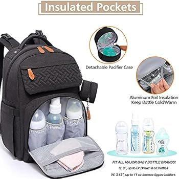 Diaper Bag Backpack, BabbleRoo Unisex Baby Bags with Changing Pad, Pacifier Case & Stroller Strap... | Amazon (US)