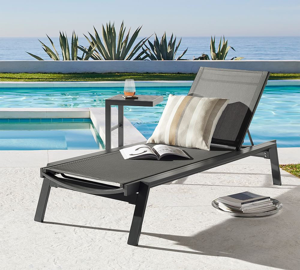 Indio Metal & Mesh Stackable Outdoor Chaise Lounge, Set of 2 | Pottery Barn (US)