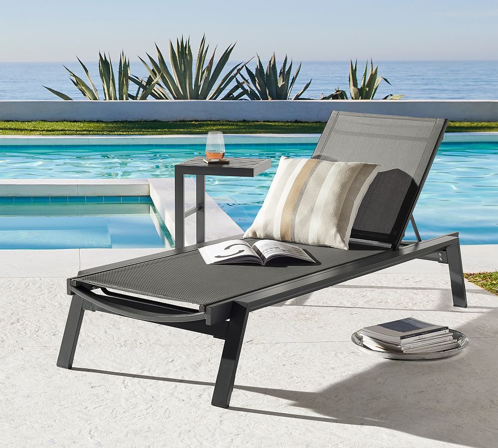 Indio Metal & Mesh Stackable Outdoor Chaise Lounge, Set of 2 | Pottery Barn (US)