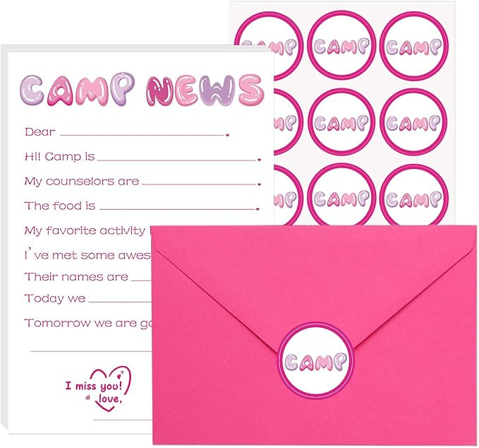 10 Set Camp Stationary, Sleepaway Camp Stuff Stationery Paper and Envelopes, Summer Camp Essentia... | Amazon (US)