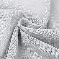 RYB HOME Semi Sheer Curtains - Natural Linen Textured Blend Sheer Curtains Light Glare Filtering Pri | Amazon (US)