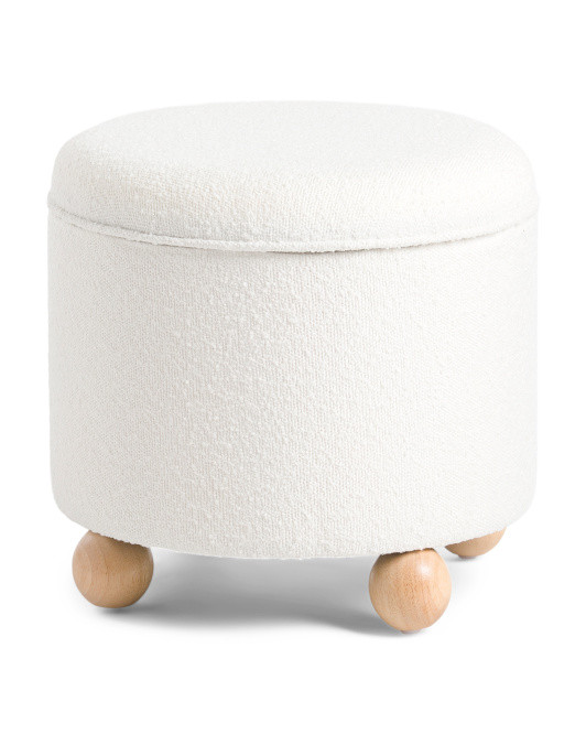 Laurel Boucle Storage Ottoman | TJ Maxx